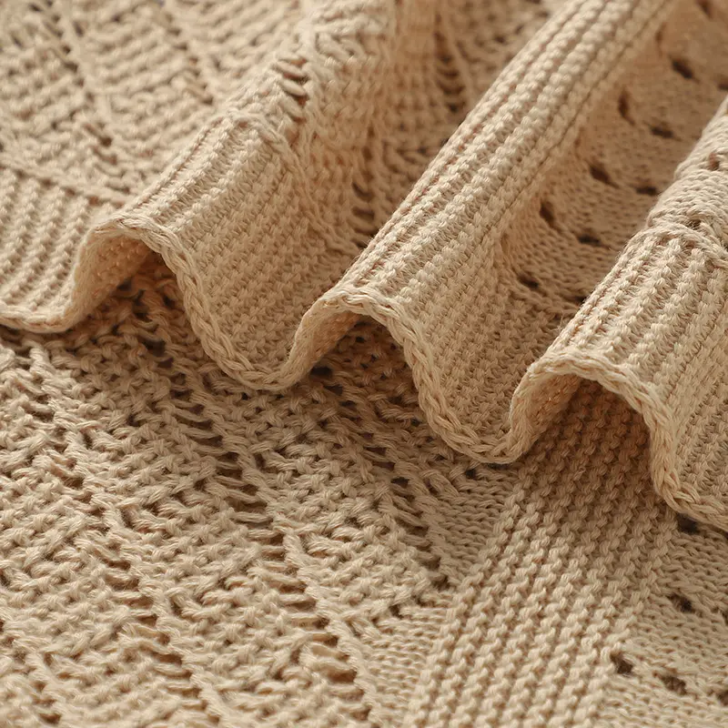 Newborn Baby Blanket Knitted Infant Boy Girl Bedding Quilt Fashion Solid Toddler Swaddling Stroller Wrap 90*70CM Plaid Sleepsack