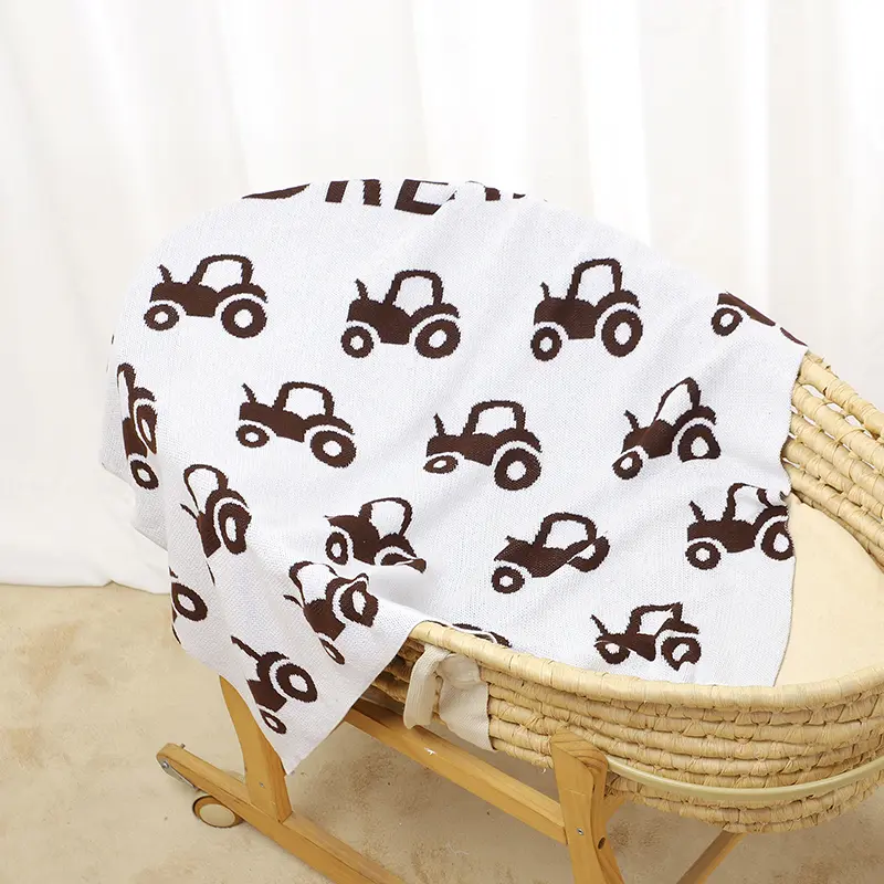 Baby Blanket Knitted Toddler Swaddling Newborn Stroller Wrap 100*80CM Plaid Sleepsack Infant Boy Girl Bedding Quilt Cartoon Cars