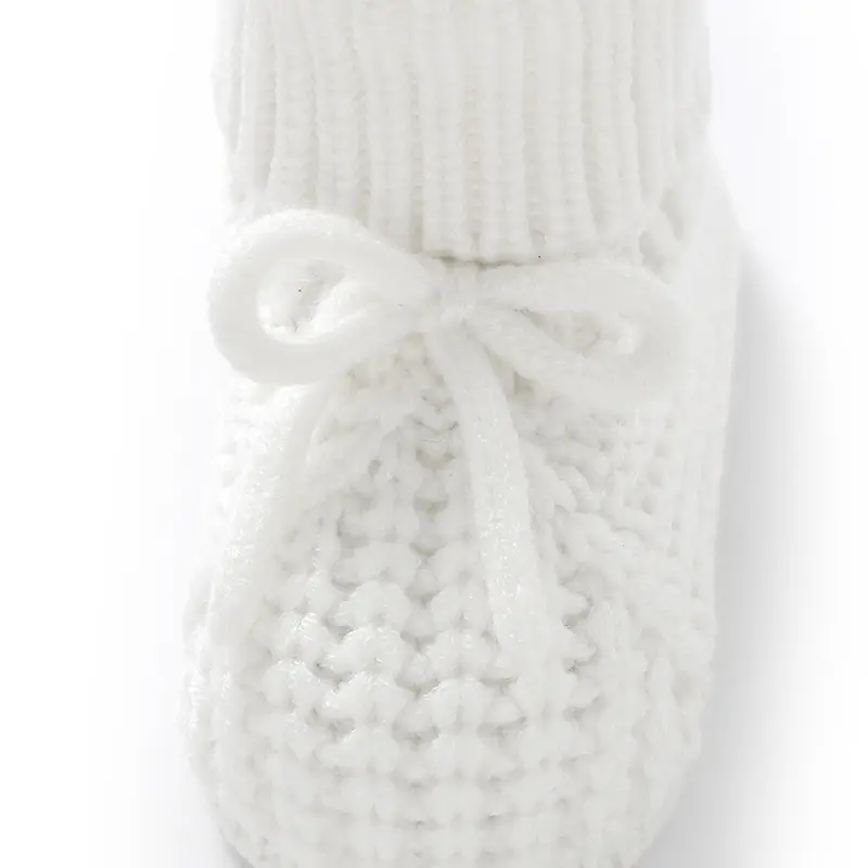Newborn Baby Shoes Knitted Infant Boy Girl Boots Fashion Solid Bow Toddler Children Bedding Footwear 0-18M Clothing Accessories