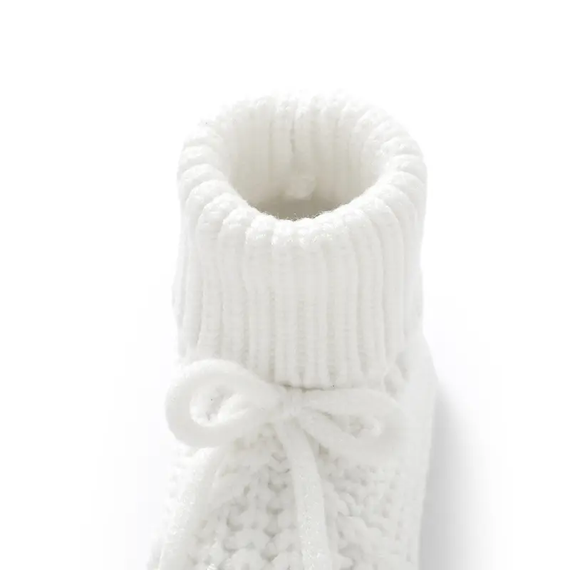 Newborn Baby Shoes Knitted Infant Boy Girl Boots Fashion Solid Bow Toddler Children Bedding Footwear 0-18M Clothing Accessories