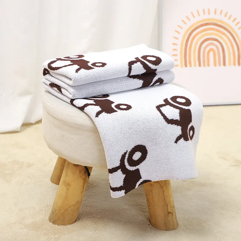 Baby Blanket Knitted Toddler Swaddling Newborn Stroller Wrap 100*80CM Plaid Sleepsack Infant Boy Girl Bedding Quilt Cartoon Cars