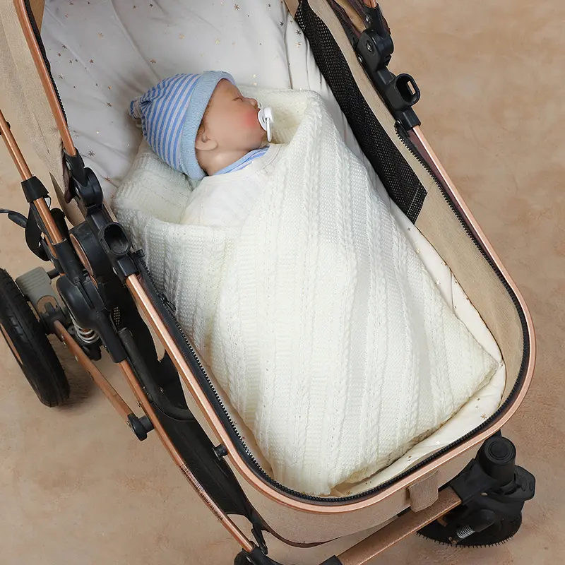Infant Baby Blanket Knit Newborn Boys Girls Bedding Quilt Fashion Hollow Out Solid 90*70CM Toddler Swaddle Wrap Super Soft Plaid