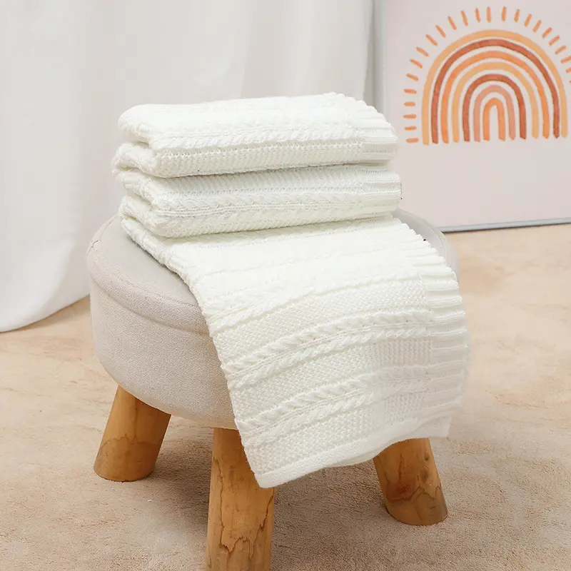 Infant Baby Blanket Knit Newborn Boys Girls Bedding Quilt Fashion Hollow Out Solid 90*70CM Toddler Swaddle Wrap Super Soft Plaid