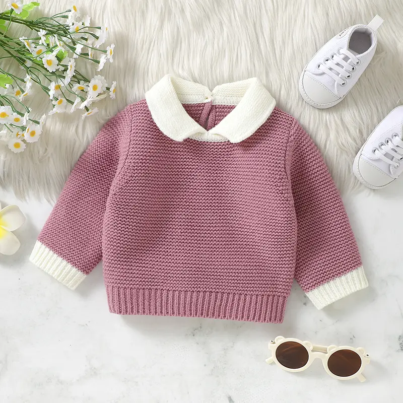 Baby Sweaters Clothes Fashion Turtle Neck Long Sleeves Knit Newborn Boys Girls Pure Color Knitwear Pullovers 1-3Y Infant Jumpers