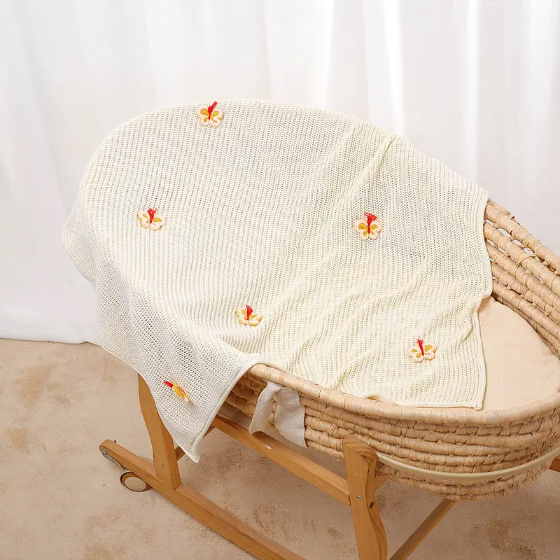 Newborn Baby Blankets Knit Infant Boy Girl Bedding Quilt Fashion 3D Butterfly Toddler Swaddling Stroller Wrap 90*70CM Plaid Warm