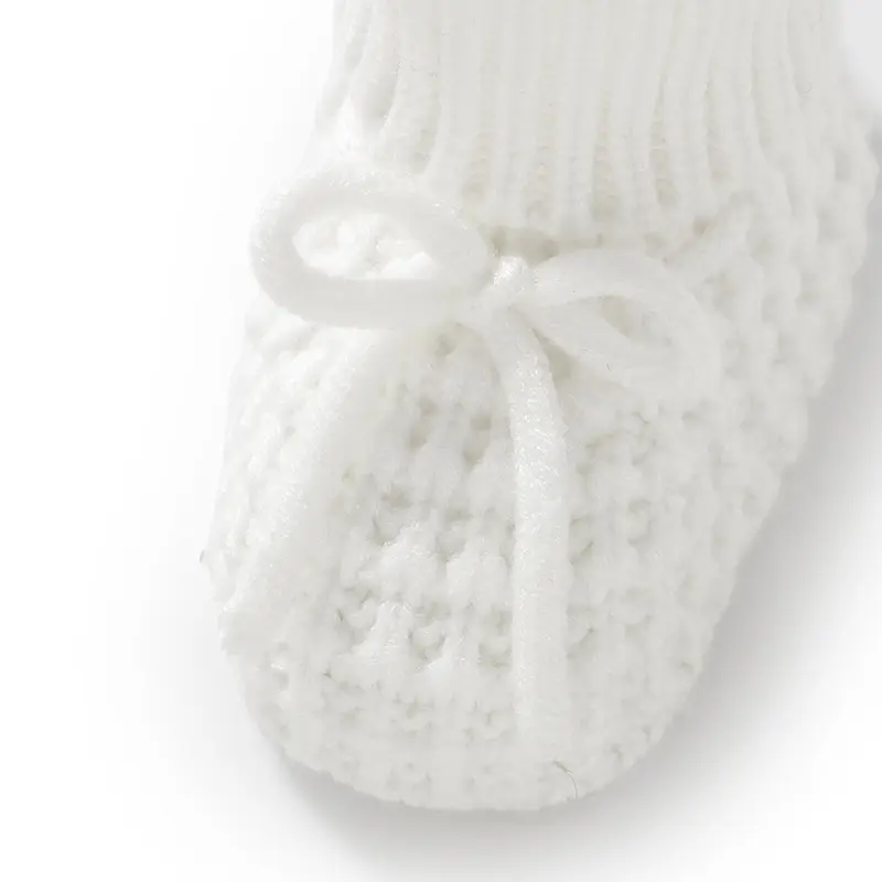 Newborn Baby Shoes Knit Boy Girl Bedding Boots 0-18M Fashion Solid Bandage Toddler Children Footwear Infant Clothing Accessories