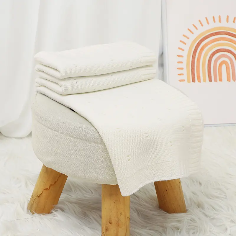 Baby Blanket Knitted Solid Newborn Boy Girl Bedding Quilt 90*70CM Infant Stroller Swaddling Wrap Super Soft Plaid Sleepsack Warm