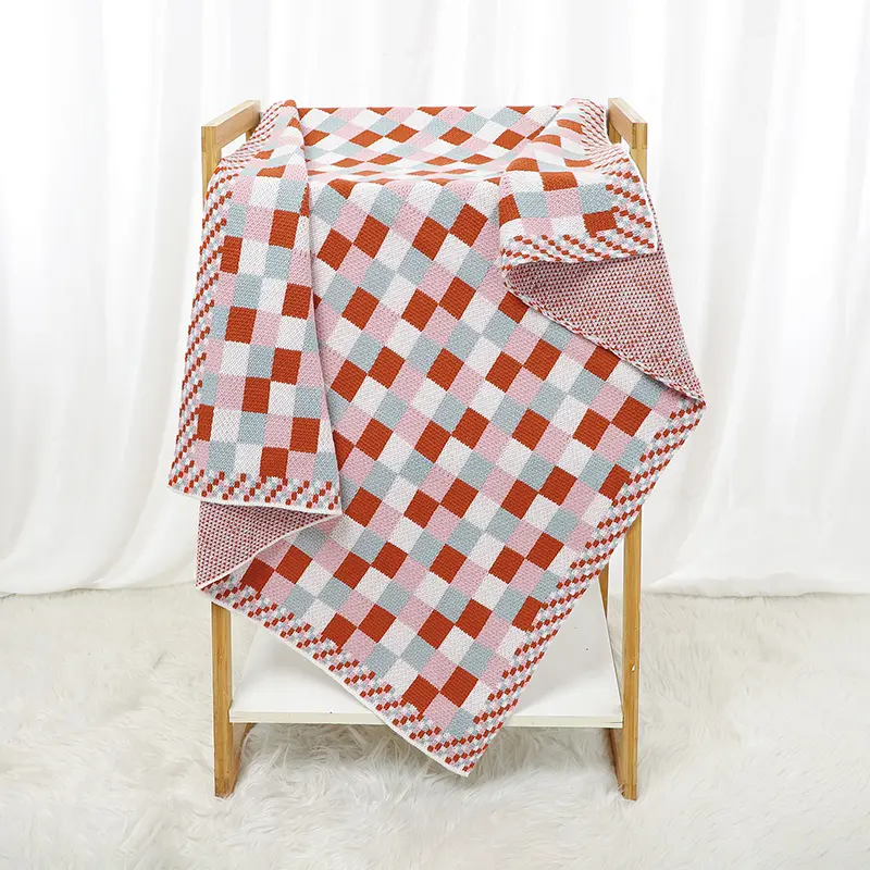 Baby Blanket Knitted Toddler Swaddling Newborn Stroller Wrap 100*80CM Plaid Sleepsack Infant Boy Girl Bedding Quilt Fashion Wram