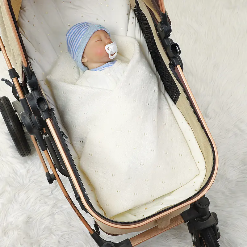Baby Blanket Knitted Solid Newborn Boy Girl Bedding Quilt 90*70CM Infant Stroller Swaddling Wrap Super Soft Plaid Sleepsack Warm