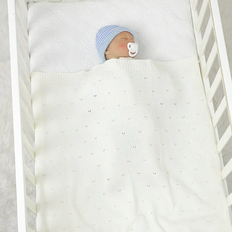 Baby Blanket Knitted Solid Newborn Boy Girl Bedding Quilt 90*70CM Infant Stroller Swaddling Wrap Super Soft Plaid Sleepsack Warm