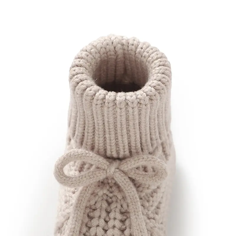 Newborn Baby Shoes Knitted Toddler Children Bedding Footwear 0-18M Clothing Accessories Infant Boy Girl Boots Fashion Solid Bow