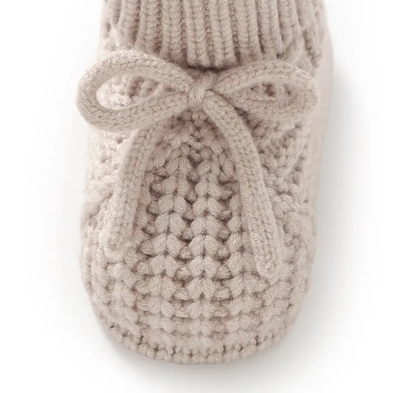 Newborn Baby Shoes Knitted Toddler Children Bedding Footwear 0-18M Clothing Accessories Infant Boy Girl Boots Fashion Solid Bow
