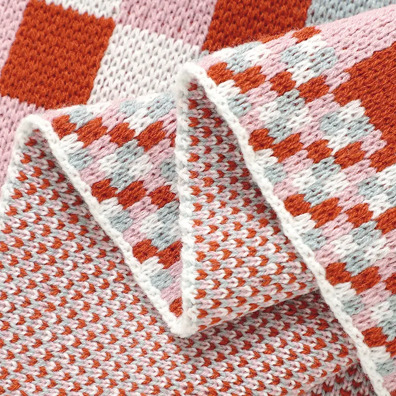 Baby Blanket Knitted Toddler Swaddling Newborn Stroller Wrap 100*80CM Plaid Sleepsack Infant Boy Girl Bedding Quilt Fashion Wram