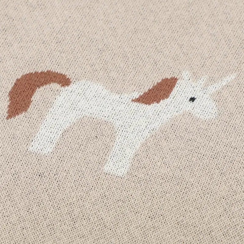 Baby Blankets Cotton Knit Newborn Boy Girl Bedding Quilt 100*80CM Infant Stroller Swaddling Wrap Super Soft Fashion Cute Unicorn