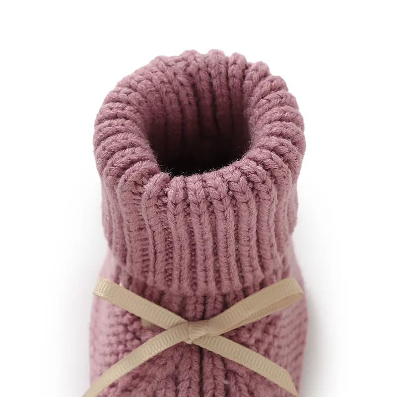 Baby Shoes Knitted Newborn Boys Girls Boots Fashion Solid Cute Bow Infant Child Footwear 0-18M Handmade Warm Clothes Accessories