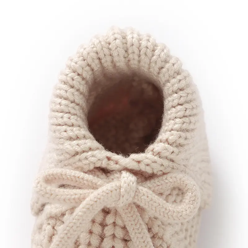 Baby Shoes Knitted Infant Child Bed Footwear 0-18M Cute Turn-down Breathable Newborn Boys Girls Walk Boots Fashion Solid Bandage