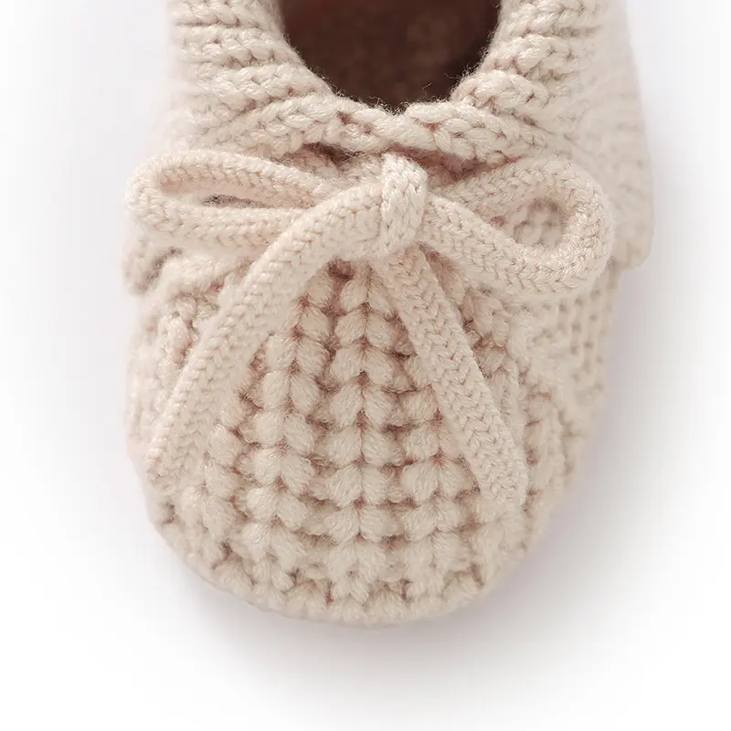 Baby Shoes Knitted Infant Child Bed Footwear 0-18M Cute Turn-down Breathable Newborn Boys Girls Walk Boots Fashion Solid Bandage