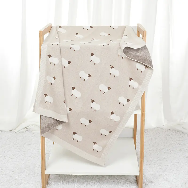 Infant Baby Blankets Cotton 90*70cm Sleepsack Cute Cartoon Sheep Newborn Boy Girl Bedding Quilt Knit Srtoller Swaddle Soft Plaid