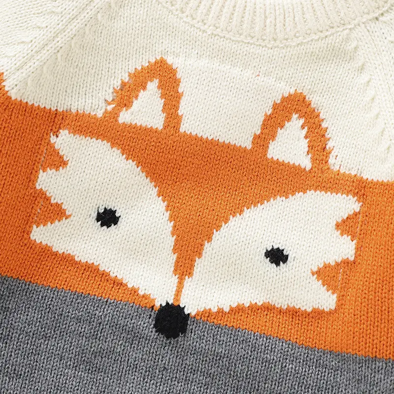Baby Sweaters Knitted Newborn Kid Clothing Fashion Striped Cute Fox Tops Outerwear Infant Girls Boys Pullover Long Sleeve Autumn
