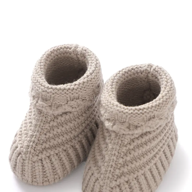 Newborn Baby Shoes Knitted Toddler Bedding Clothes Accessories 0-18M Handmade Girl Boy Boots Infant Footwear Fashion Solid Cute