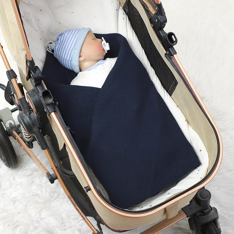 Baby Receiving Blankets for Girl & Boy 90*70cm Knitting Newborn Netural Dual-Use Crib Nap Bedding Sheets Children Cellular Solid