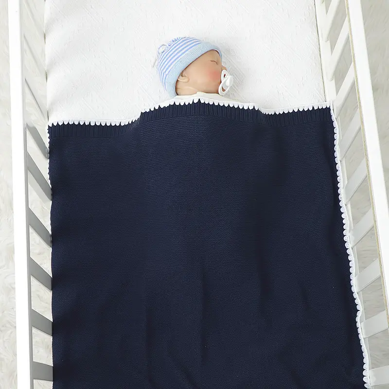 Baby Receiving Blankets for Girl & Boy 90*70cm Knitting Newborn Netural Dual-Use Crib Nap Bedding Sheets Children Cellular Solid