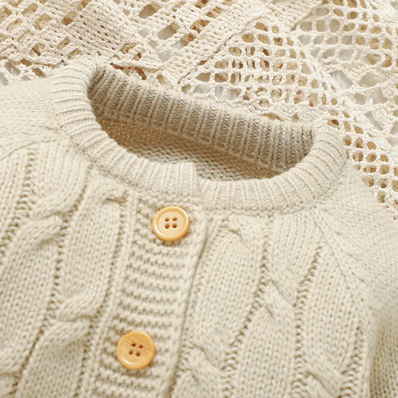Newborn Baby Romper Fashion Solid Knit Infant Boy Girl Jumpsuit Long Sleeve 0-18M Toddler Clothes Foot Wrap Warm Overalls Autumn
