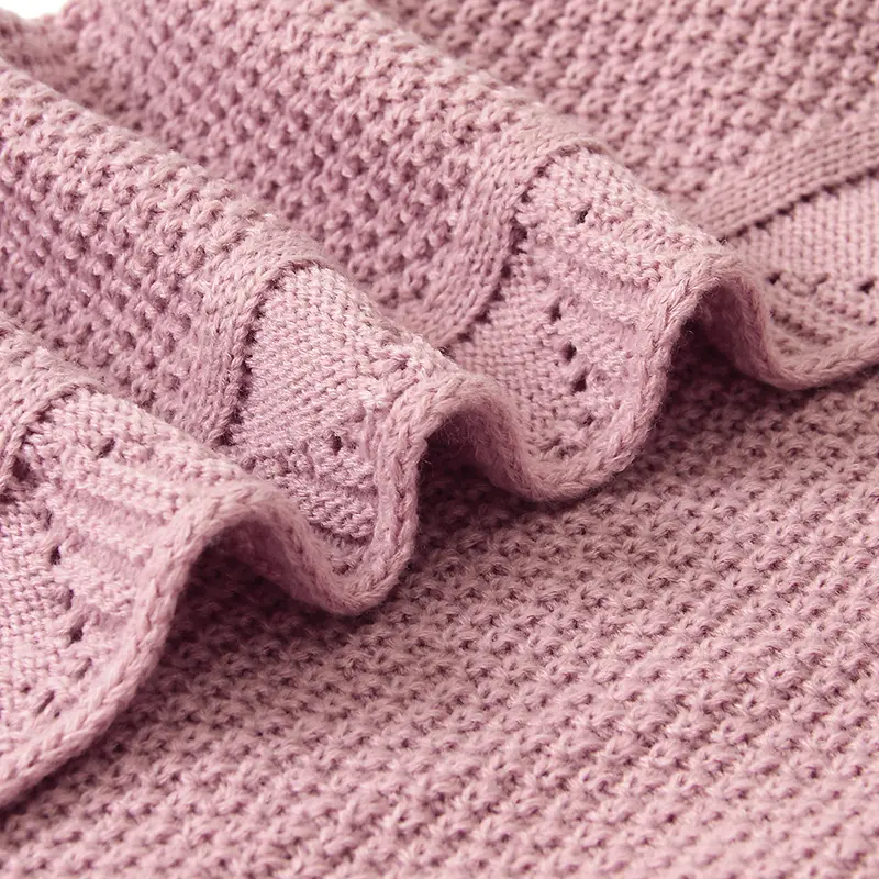 Baby Blankets Knitted Infant Boy Bedding Girl Quilt 100*80CM Plaid Newborn Stroller Swaddling Wrap Fashion Hollow Out Super Soft