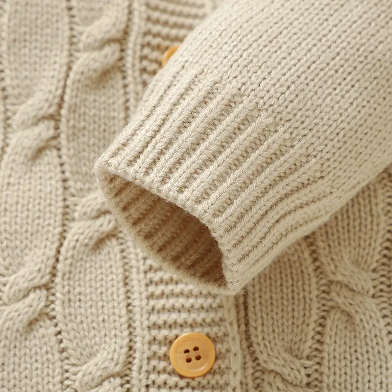 Newborn Baby Romper Fashion Solid Knit Infant Boy Girl Jumpsuit Long Sleeve 0-18M Toddler Clothes Foot Wrap Warm Overalls Autumn