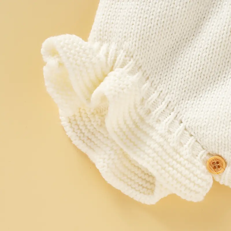 Baby Bodysuit Knitted Infant Girl Jumpsuit Sleeveless Tops Newborn Children Clothing 0-18M Overalls Fashion Solid Ruffles Romper