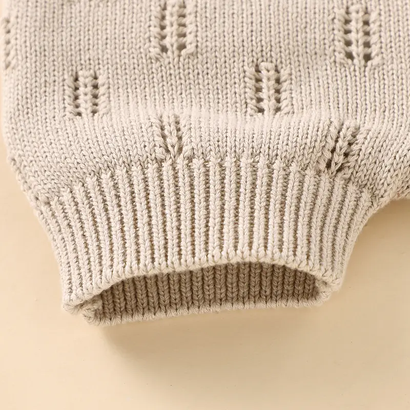 Cotton Baby Rompers Knit Infant Newborn Boys Jumpsuit Sleeveless Summer Toddler Girl Kid Clothing Hat Fashion Solid 2pcs Outfits