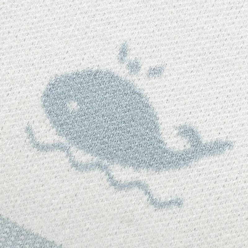 Newborn Baby Blanket 90*70CM Knitted Infant Boy Girl Bedding Quilt Fashion Cute Cartoon Whale Stroller Swaddling Wrap Super Soft