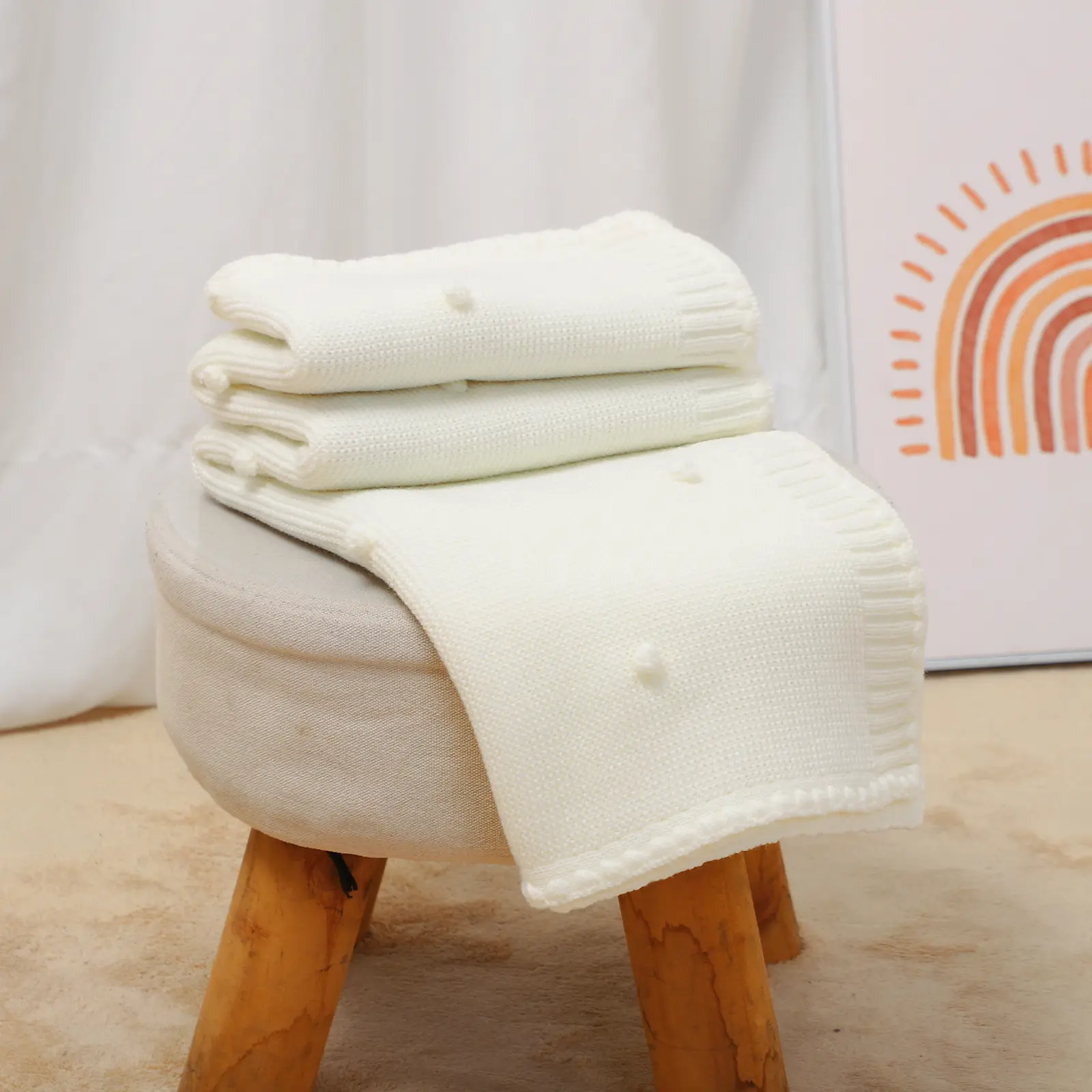 Infant Baby Blanket 90*70cm Sleepsack Fashion Solid Dot Newborn Boy Girl Bedding Quilt Knit Srtoller Swaddling Super Soft Plaids