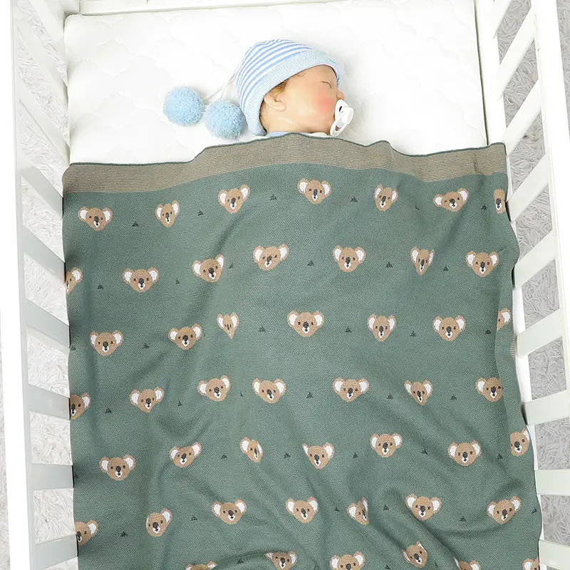 Infant Baby Blanket 100*80cm Sleepsack Cute Cartoon Koala Newborn Boy Girl Bedding Quilt Knit Srtoller Swaddle Super Soft Plaids