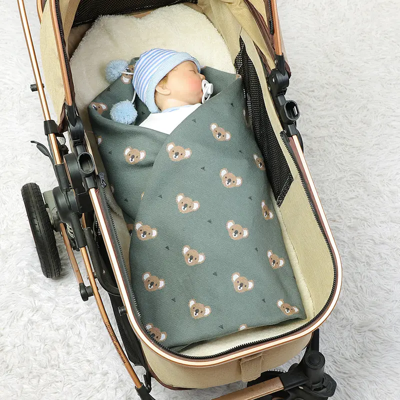 Infant Baby Blanket 100*80cm Sleepsack Cute Cartoon Koala Newborn Boy Girl Bedding Quilt Knit Srtoller Swaddle Super Soft Plaids