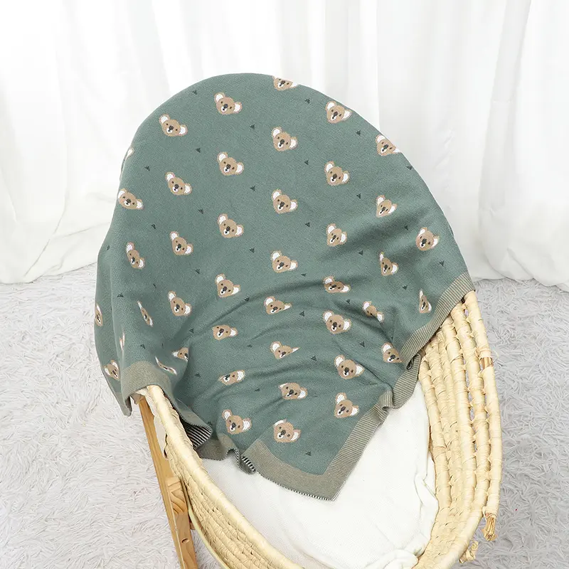 Infant Baby Blanket 100*80cm Sleepsack Cute Cartoon Koala Newborn Boy Girl Bedding Quilt Knit Srtoller Swaddle Super Soft Plaids