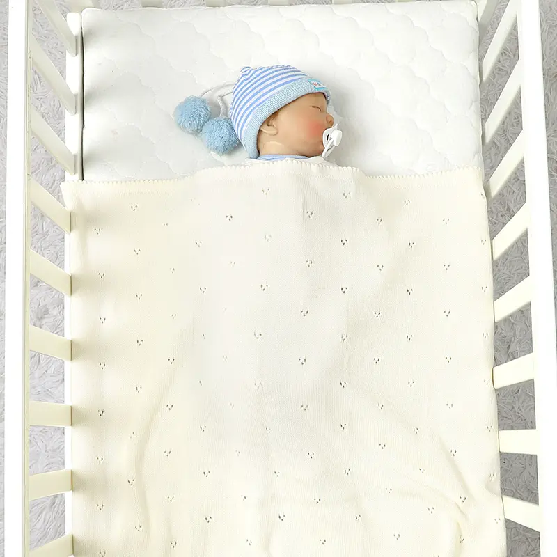 Cotton Baby Blanket Knit Infant Boys Girls 90*70CM Super Soft Newborn Stroller Swaddling Wrap Fashion Solid Crib Plaid Sleepsack