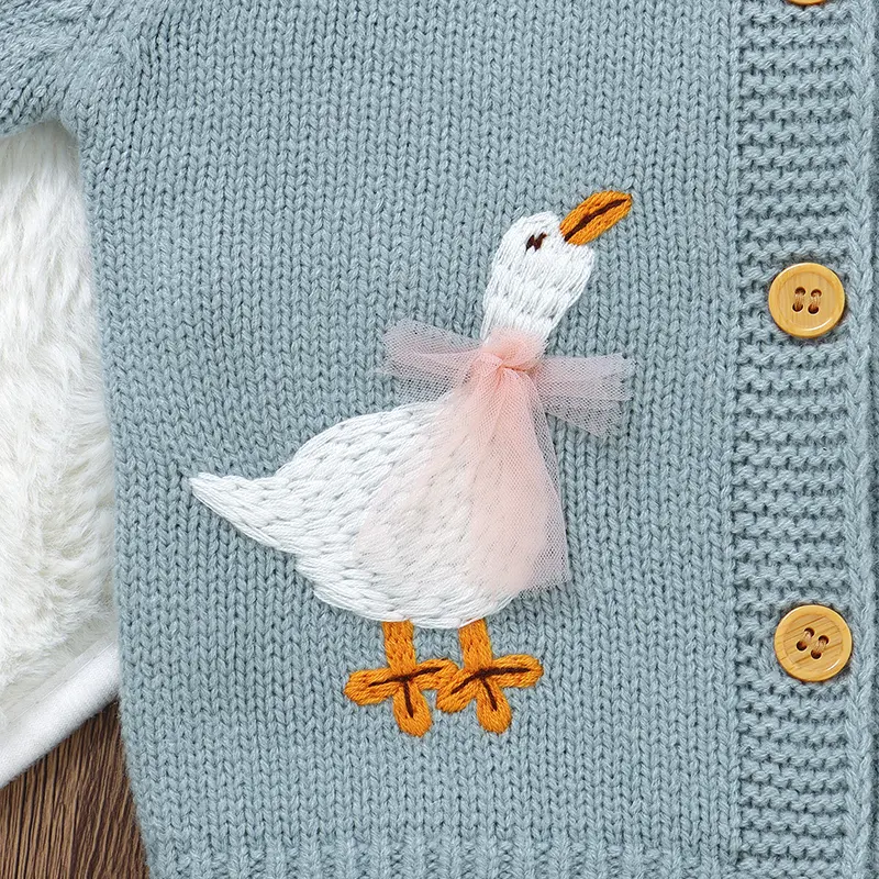 Autumn Baby Sweater Knit Infant Boy Girl Cardigan Fashion Cute Cartoon Goose Newborn Children Clothes Long Sleeve Tops Outerwear