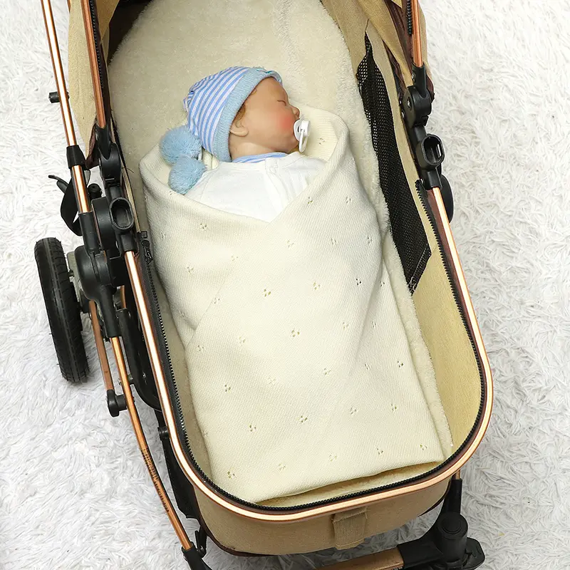 Cotton Baby Blanket Knit Infant Boys Girls 90*70CM Super Soft Newborn Stroller Swaddling Wrap Fashion Solid Crib Plaid Sleepsack