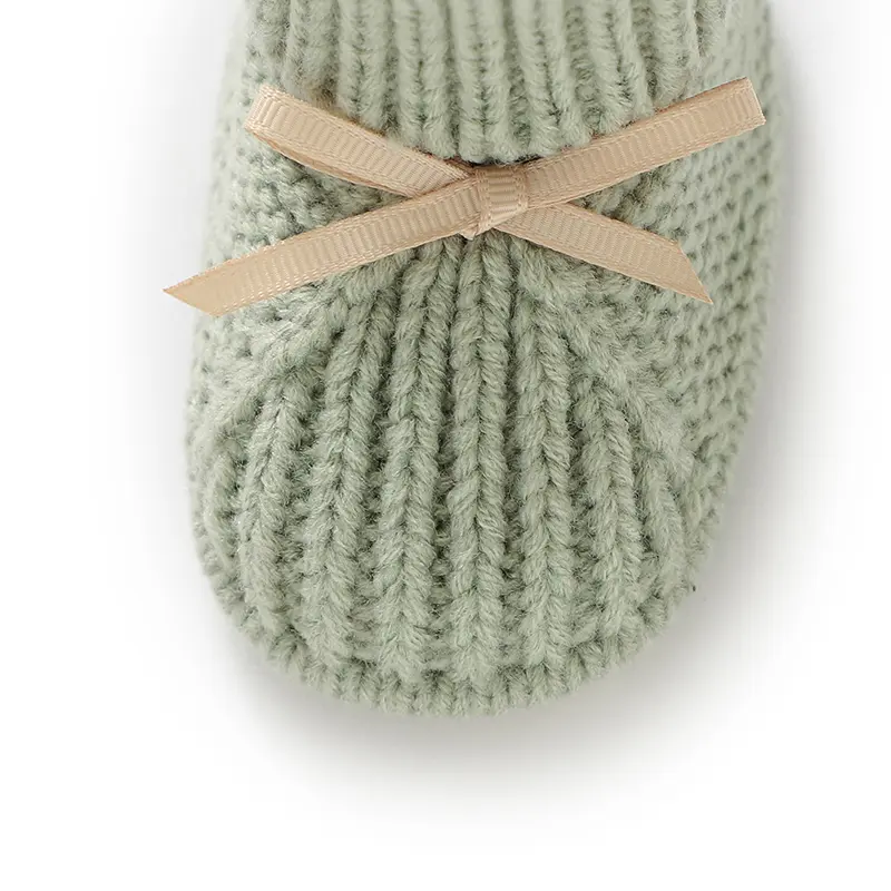 Infant Baby Shoes Knit Newborn Girl Boy Boots Footwear Fashion Solid Bow Toddler Bedding Clothes Accessories 0-18M Warm Handmade