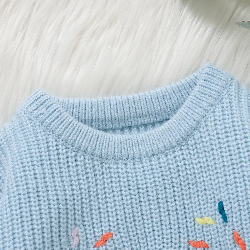 Baby Sweater Knitted Newborn Kid Clothing Fashion Embroidered Letters Tops Outerwear Infant Girl Boy Pullover Long Sleeve Autumn