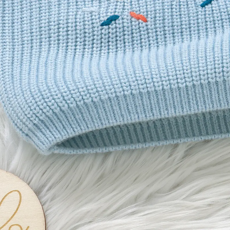 Baby Sweater Knitted Newborn Kid Clothing Fashion Embroidered Letters Tops Outerwear Infant Girl Boy Pullover Long Sleeve Autumn