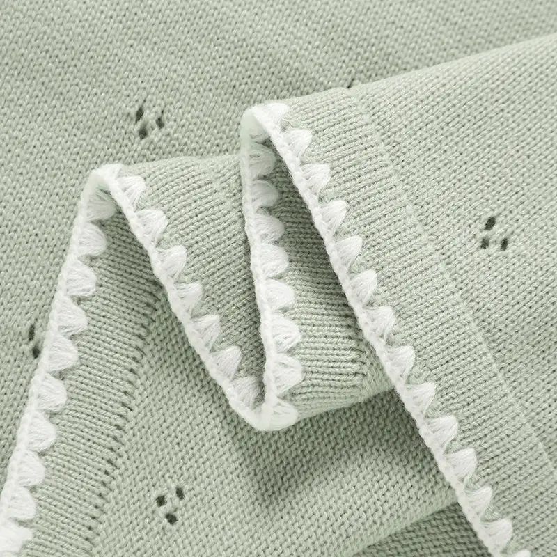 Baby Blanket Knitted Infant Stroller Swaddling Wrap 90*70CM Plaid Super Soft Newborn Boys Girls Bedding Quilt Fashion Hollow Out