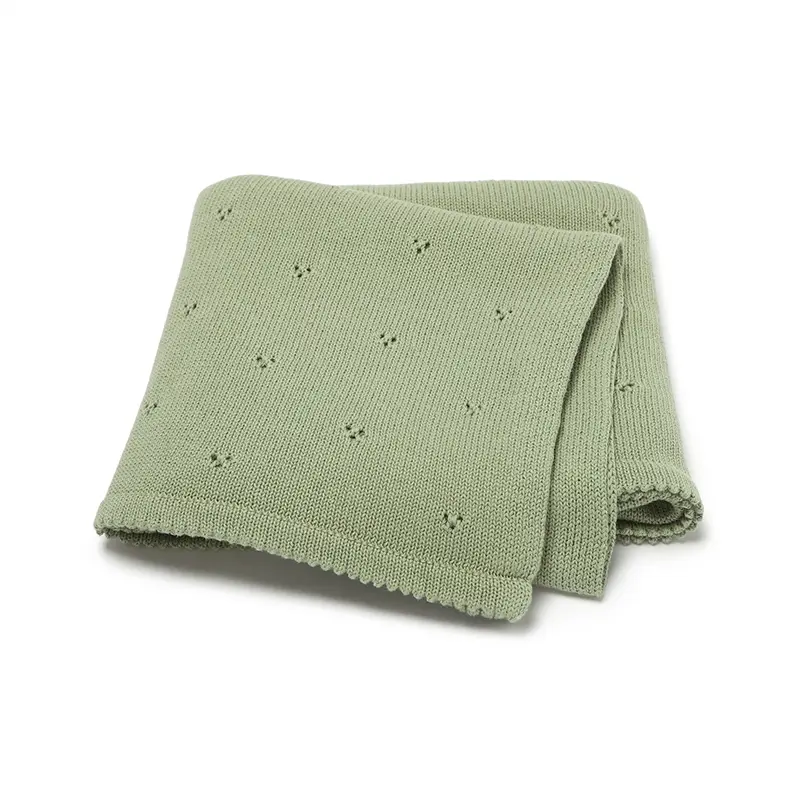 Baby Blanket Cotton Knit Infant Boys Girls 90*70CM Super Soft Newborn Stroller Swaddling Wrap Fashion Solid Crib Plaid Sleepsack