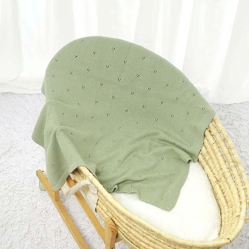 Baby Blanket Cotton Knit Infant Boys Girls 90*70CM Super Soft Newborn Stroller Swaddling Wrap Fashion Solid Crib Plaid Sleepsack