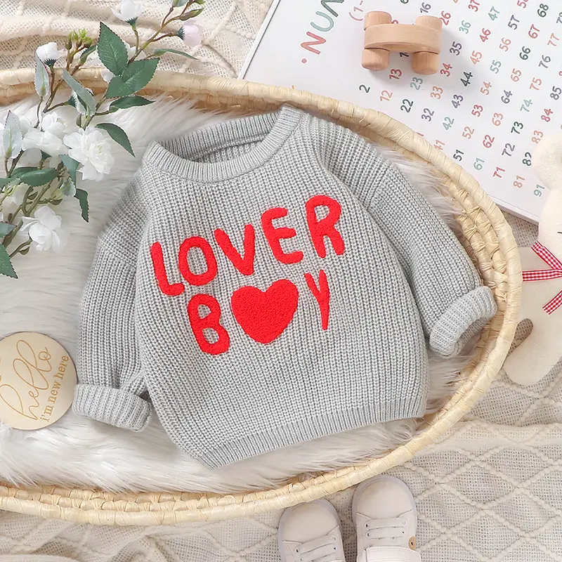 Baby Sweater Knitted Infant Boys Girls Pullover Long Sleeve Autumn Newborn Children Clothing Fashion Letters Tops Outerwear Warm