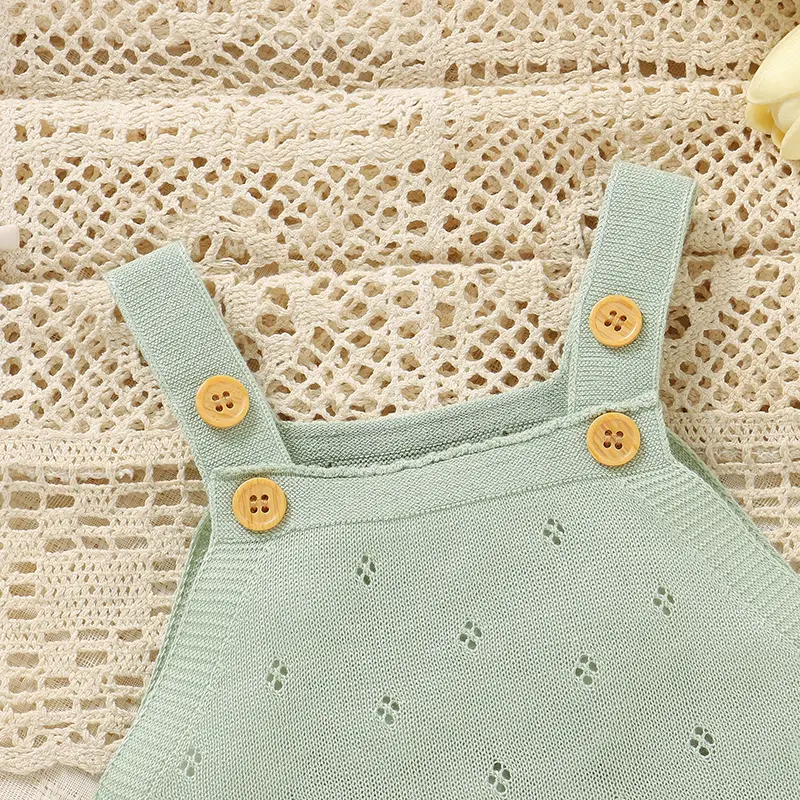 Baby Bodysuits Knitted Toddler Child Sling Clothes 0-18M Overalls Fashion Solid Cool Newborn Infant Boy Girl Jumpsuit Sleeveless
