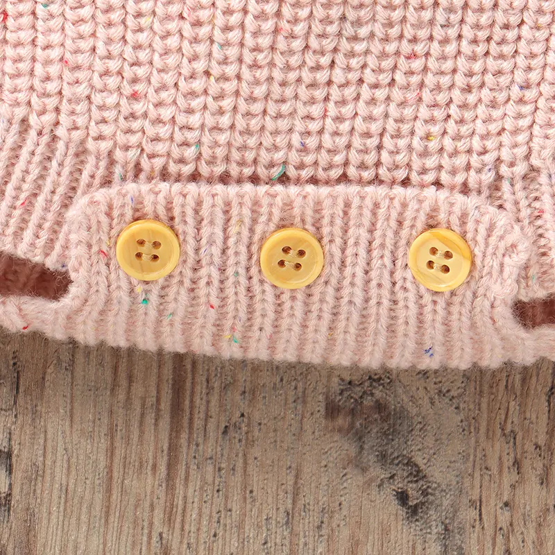 Newborn Baby Bodysuit Knit Infant Boy Girl Jumpsuit Long Sleeve Spring Toddler Kid Clothing Fashion Letter Cute Rabbit Ear 0-12M