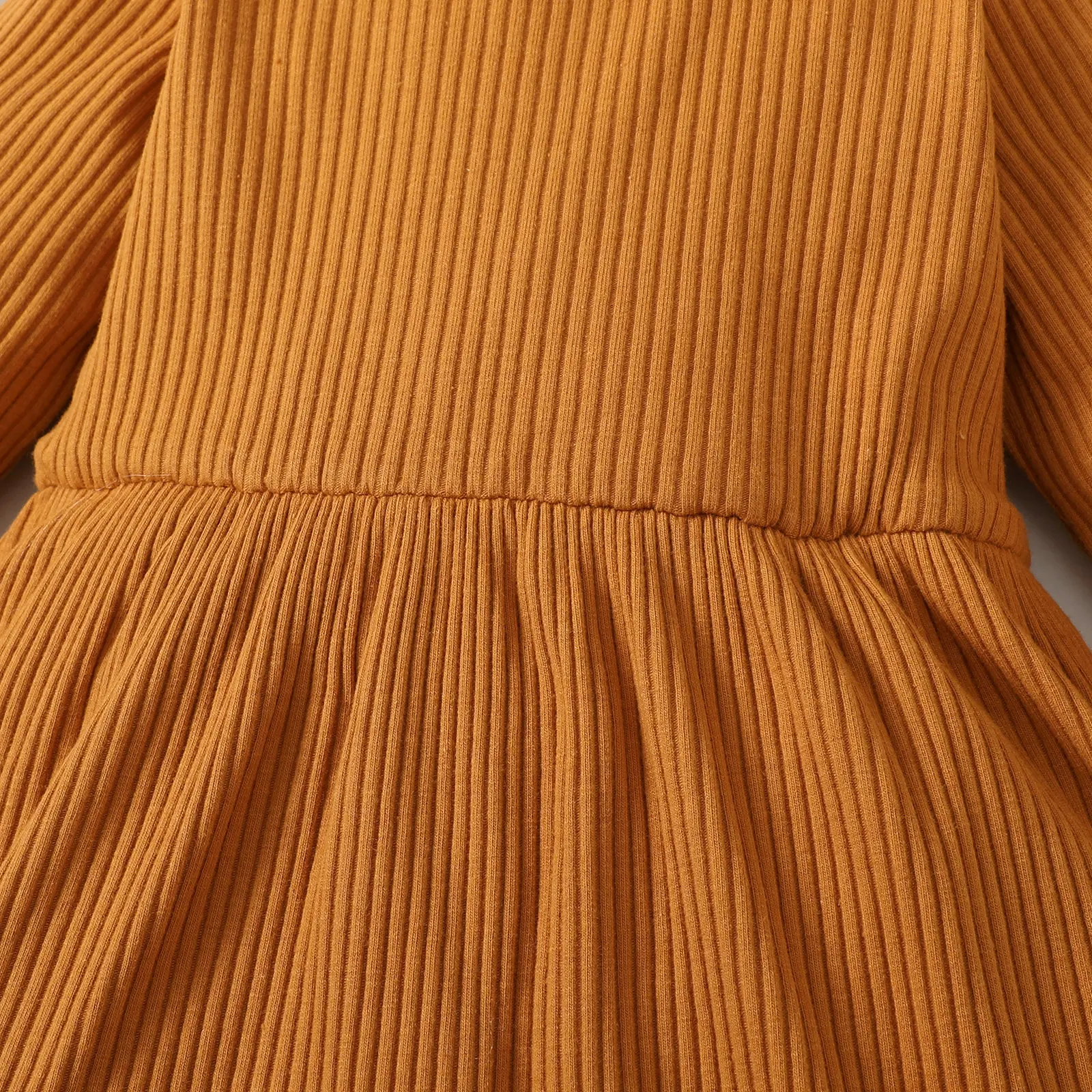 0-2-year-old newborn baby girls spring and autumn brown long-sleeved high-necked cute dress