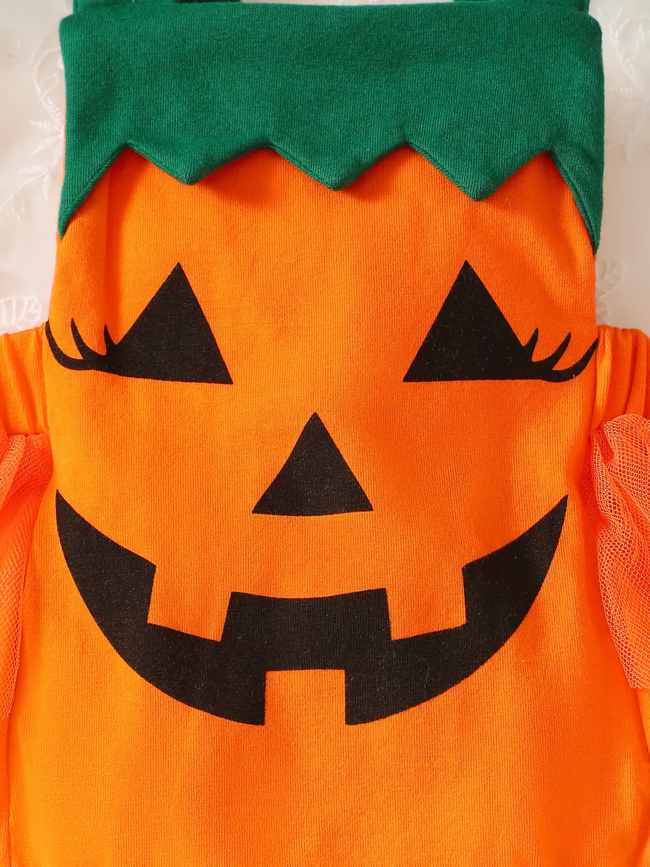 Baby Girl Cute And Sweet Pumpkin Shaped Patchwork Mesh Dress